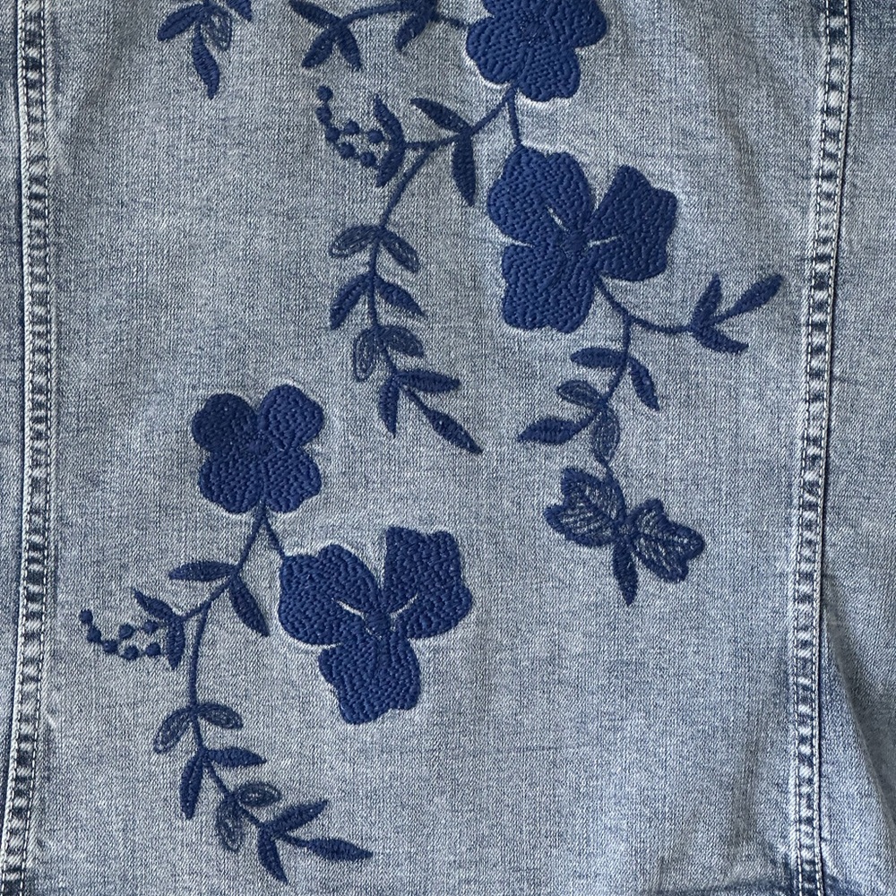 Peck and Peck acid washed vintage jean jacket size Small preowned - Picture 8 of 9